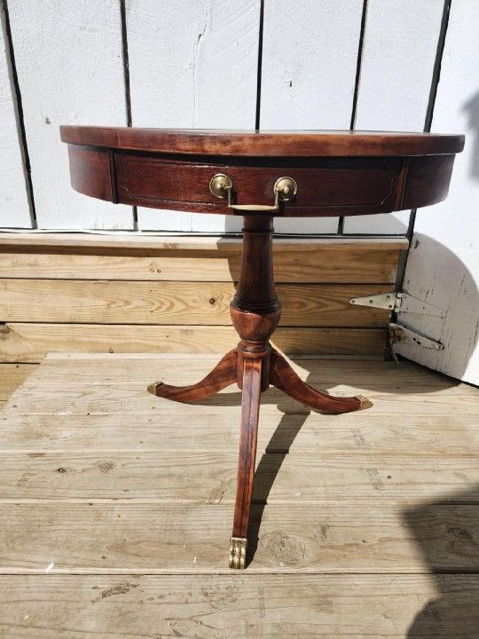 Mersman Vintage Mahogany Leather Top End Table