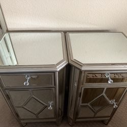 Mirrored Nightstand 
