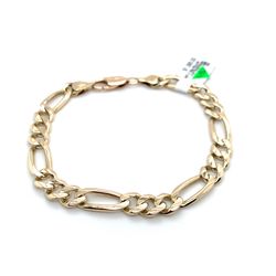 14kt Gold Solid Figaro Bracelet 8 1/2” 17.20grams 149489 1