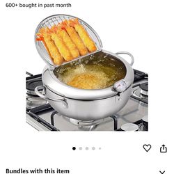 Deep Fryer Pot,Oxydrily Japanese Tempura Deep Fryer Stainless Steel Frying Pot With Thermometer