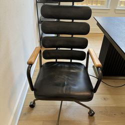 Calan Vintage Black Leather Executive Office Chair Acme