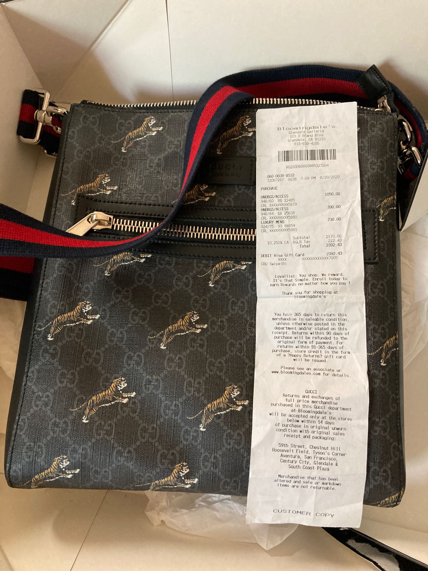 Gucci messenger bag $600