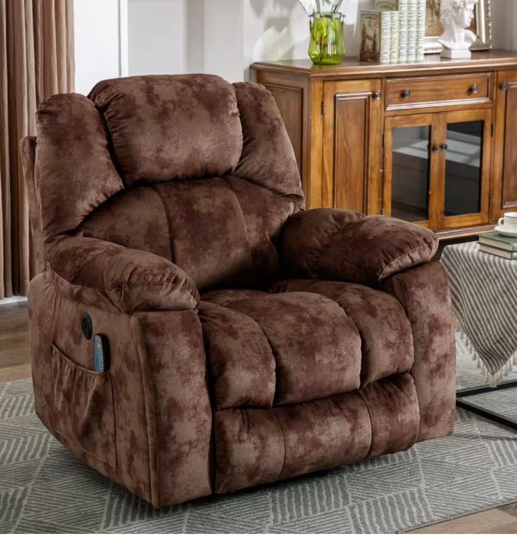 10.6" W Brown Oversize Power Lift Rect iner Chair w