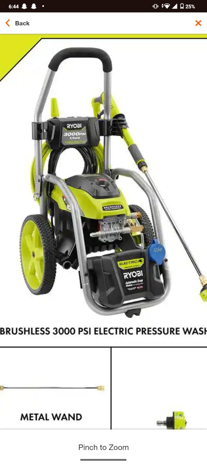 Ryobi Pressure washer 3000 psi