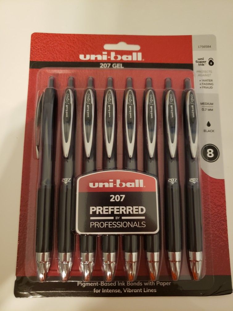 Uniball Professional 207 Black Pen(8 Count)