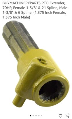 2398: New PTO Extender, 70HP, Female 1-3/8" & 21 Spline, Male 1-3/8" & 6 Spline, (1.375 Inch Female, 1.375 Inch Male)