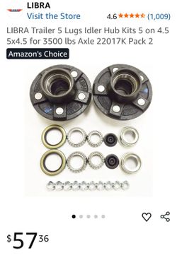 LIBRA Trailer 5 Lugs Idler Hub Kits 5 on 4.5 5x4.5 for 3500 lbs Axle 22017K Pack 2
Amazon's Choice
