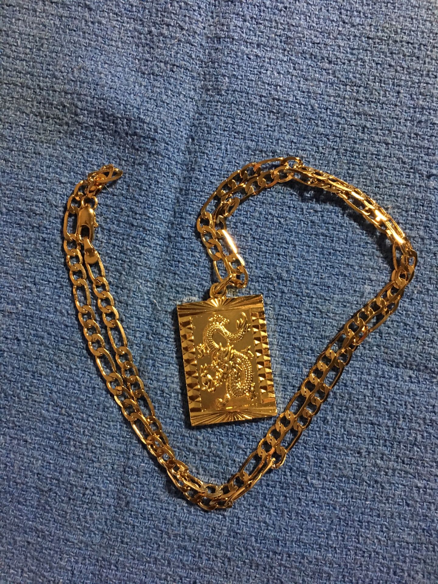 Lucky Necklace Dragon Pendant 26 inch long