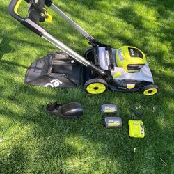 Ryobi 40v Lawn Mower includes 2 batteries and charger  