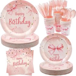 175pcs Pink Birthday Supplies