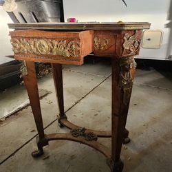 Antique French Empire Bronze Ormolu Side Table – Griffin & Sphinx Figures