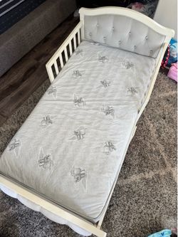 White Toddler Bed with Mattress Included