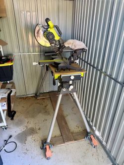 Ryobi TSS103 Miter Saw 15A w RMS10G Miter Stand and rolling platform