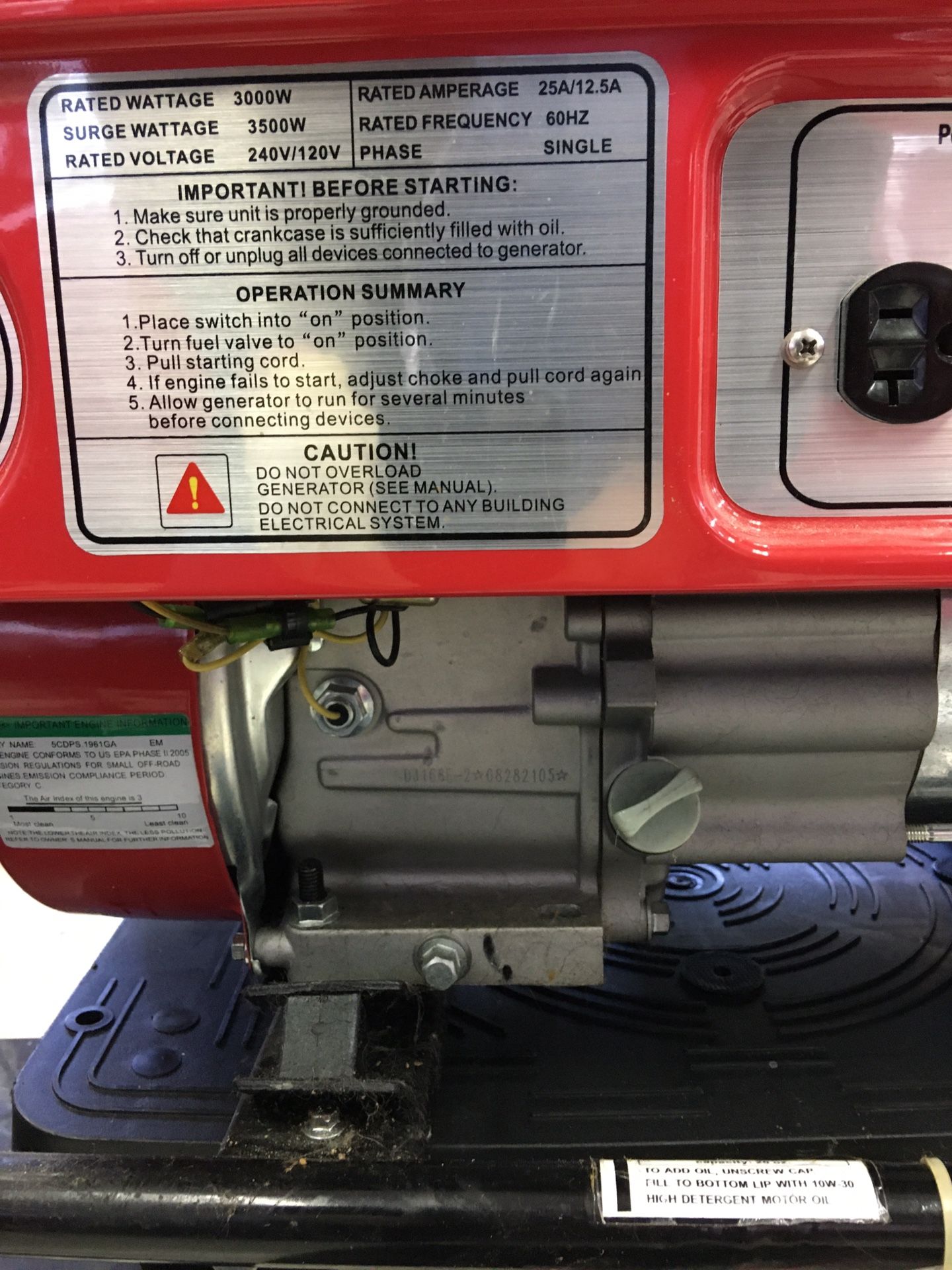 Power Pro 3500 Portable Electric Generator for Sale in Margate, FL