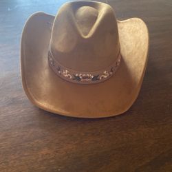 Brown Suede Cowgirl Hat OS with Tags