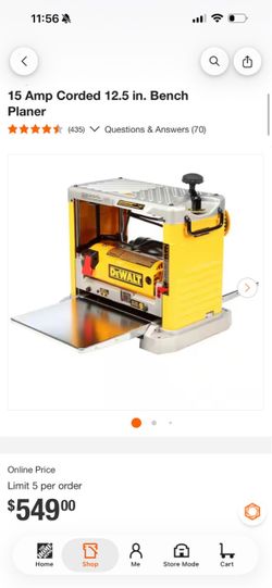DeWalt 15 Amp 12.5 in. Bench Planer brand new