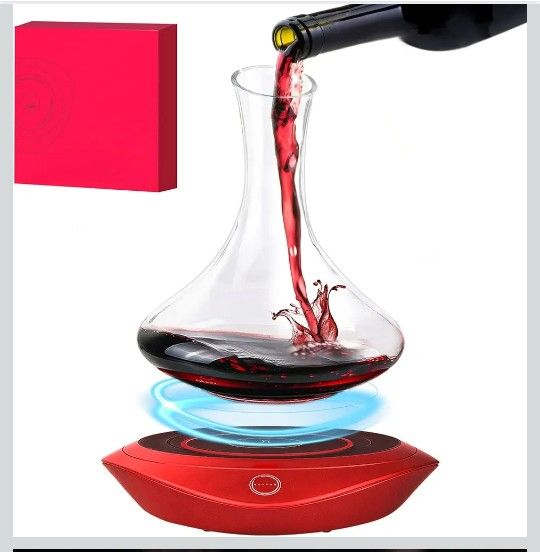 Electric Wine Decanter, Smart Wine Aerator Spinner, Automatic Rotating Red Wine Aerator with USB Rechargeable, Wine Accessories Christmas Bi