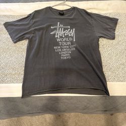 Grey Cropped Stussy Shirt   