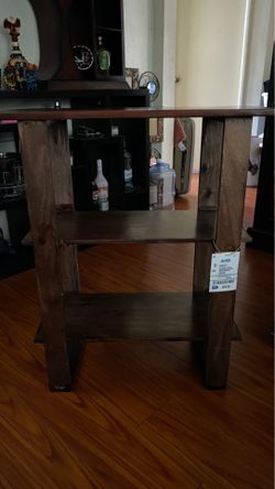 Wood side table