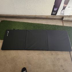 ProsourceFit Tri-Fold Folding Thick Exercise Mat 6'x2' with Carrying Handles for MMA, Gymnastics Core Workouts