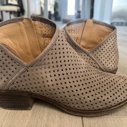 Lucky Nordstrom Brooklyn Perforated Suede Houndstooth Ankle Boots Shoes Size 7