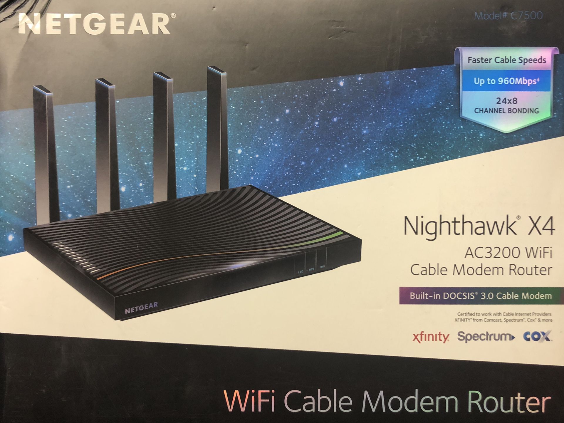Netgear nighthawk x4 AC3200 cable modem router