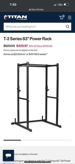 Titan T2 Powerrack 83in tall with dip attachment