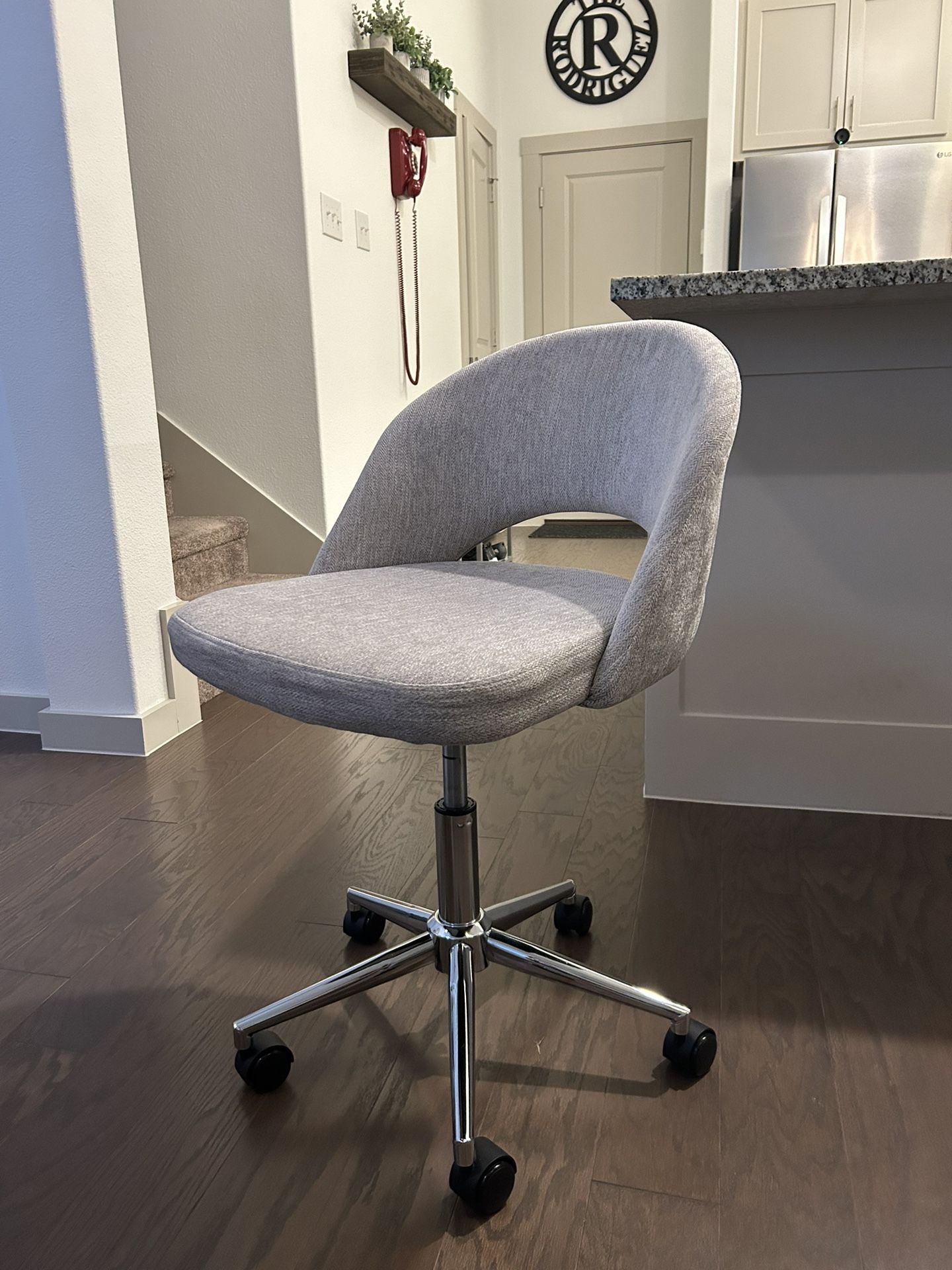 Desk or Office Chair In Gray Color with Wheels