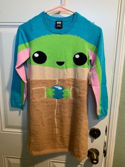 Star Wars Grogu (Baby Yoda) Knit Dress for Girls, Size 8 NEW