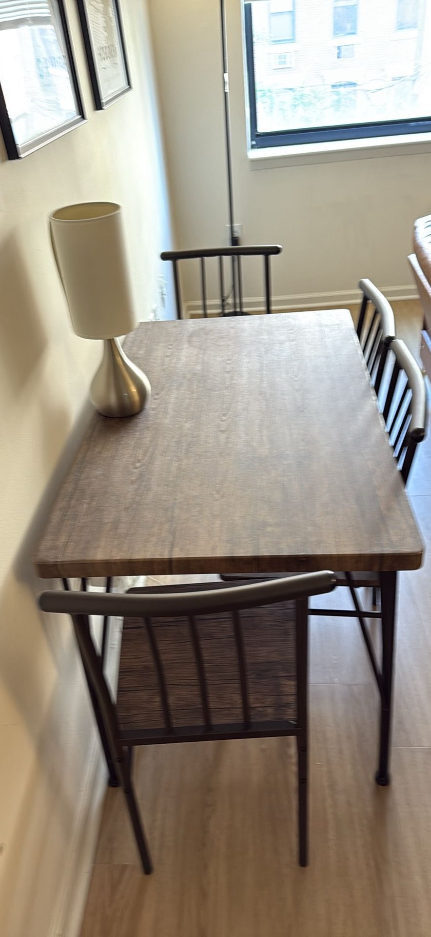 Kitchen table, Chairs, Lamp