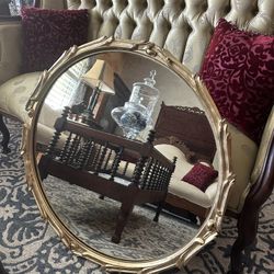 Round Wood Mirror 