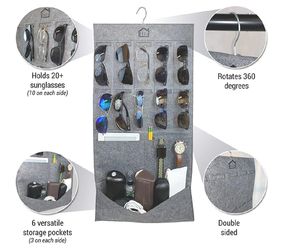 The Ultimate Sunglasses Organizer Eyeglass Holder - Hanging Organizer