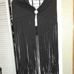 1XL Size Fringe Tops Sexy Halter Neck Backless Boho Tassel Cropped Going Out Top 