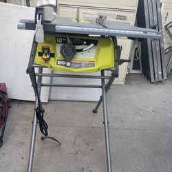 RYOBI 15 Amp 10 in. Compact Portable Corded Jobsite Table Saw with Folding Stand