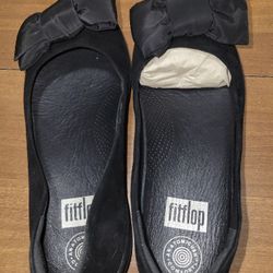 Big Bow Adoraballerina Black Size 7 FITFLOP Flats