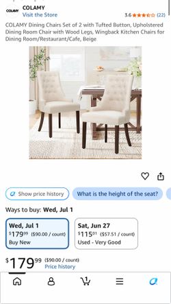 Colamy brand new set of 4 dining chairs