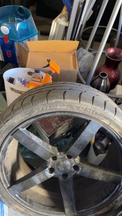 20” Rovos wheel wrapped In a 255/35/20 Mickey Thompson Street Comp Tire