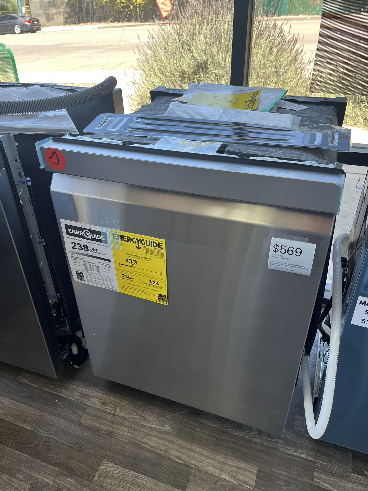 $569 LG 24” Top Control Dishwasher, With Quadwash Pro & One Year Warranty