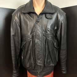 VTG Saks 5th Ave Men’s Bomber Jacket, Large Black 