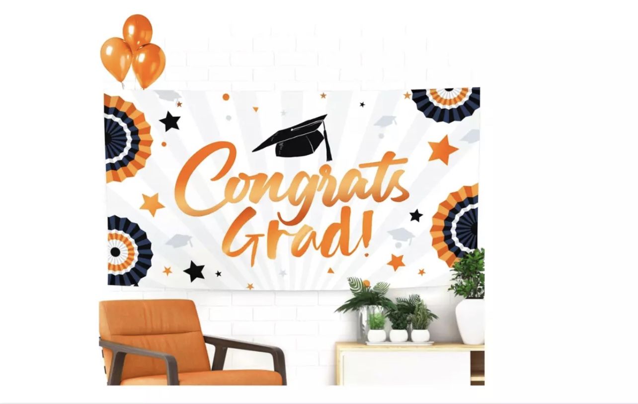 Graduation Banner - Graduation Decorations - Graduation Party Supplies - Large 71” x 40” Graduation Backdrop Decor - Congrats Grad Banners Yard Sign -