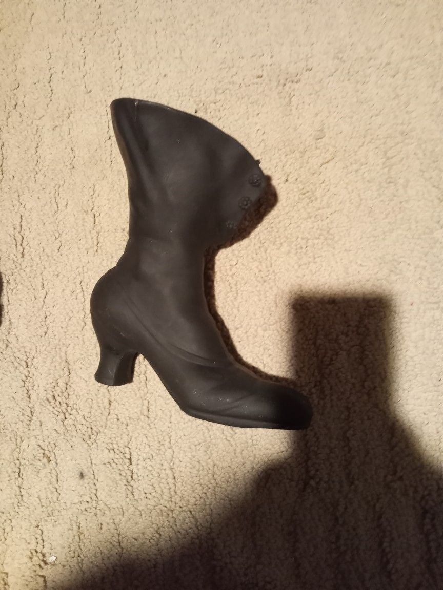 Vintage Cast Iron Lady Boot Vase
