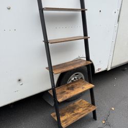 Leaning Ladder Storage Shelf| Industrial 4 Tiers