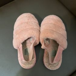 UGG Pink Fuzzy Slippers