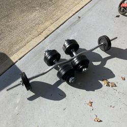 Flybird Bench and Adjusted Dumbbells/curling bar