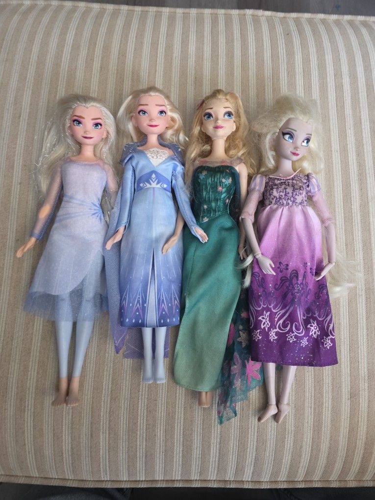 Elsa DISNEY DOLLS Lot of 4.