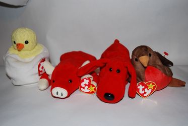 Beanie Babies - Eggbert, Snort, Rover, Early