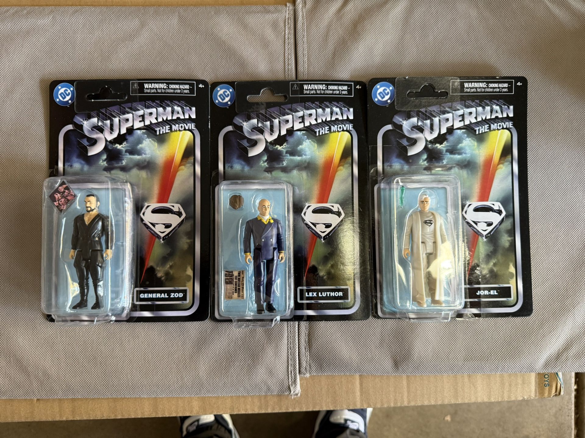 Superman The Movie DC 3.75” Figures Jor-El, General Zod, Lex Luthor