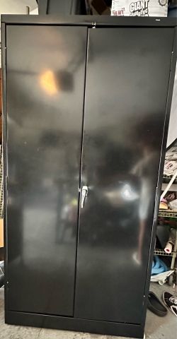 Tennsco Standard Storage Cabinet, Turn Handle, 36"W x 18"D x 72"H, Black