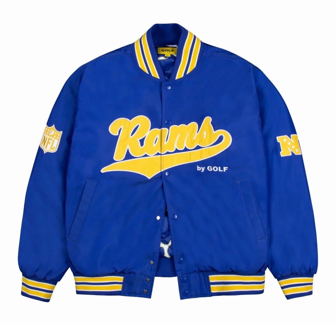 Golf Le Fleur Golf Wang x NFL Rams Satin Bomber Jacket Royal Blue – Size M – NWT