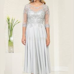 Silver Illusion Scoop Tea Length Dress
/ Party / wedding/ christmas / formal dress